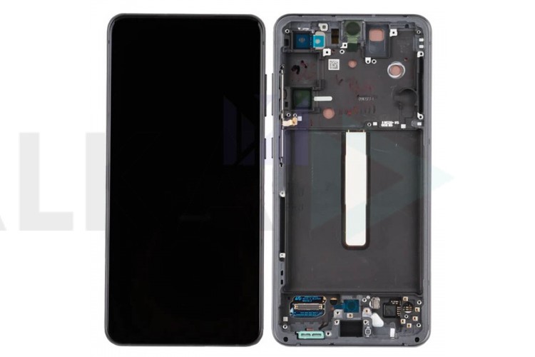Дисплей для Samsung G990F Galaxy S21 FE Grey в сборе с тачскрином + рамка, 100%