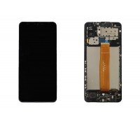 Дисплей для Samsung M127F Galaxy M12 Black в сборе с тачскрином + рамка, 100%