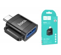 Переходник OTG HOCO UA31C Type-C male to USB female OTG adapter, чёрный