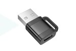 Переходник HOCO UA31D USB male to Type-C female USB2.0 adapter, чёрный