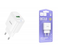 Сетевое зарядное устройство USB HOCO C140A Smart QC3.0 (белый)