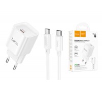 Сетевое зарядное устройство USB-C + кабель Type-C HOCO C146A Charm single port PD20W (белый)