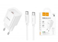 Сетевое зарядное устройство USB-C + кабель Type-C HOCO C146A Charm single port PD20W (белый)