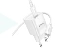 Сетевое зарядное устройство USB-C + кабель Lightning - Type-C HOCO C146A Charm single port PD20W (белый)