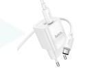 Сетевое зарядное устройство USB-C + кабель Type-C HOCO C147A Charm PD20W+QC3.0 (белый)