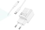 Сетевое зарядное устройство USB-C + кабель Type-C HOCO C147A Charm PD20W+QC3.0 (белый)