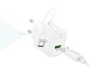 Сетевое зарядное устройство USB + кабель MicroUSB HOCO CS52A Surplus single-port QC3.0 (белый)