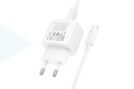 Сетевое зарядное устройство USB + кабель MicroUSB HOCO CS52A Surplus single-port QC3.0 (белый)