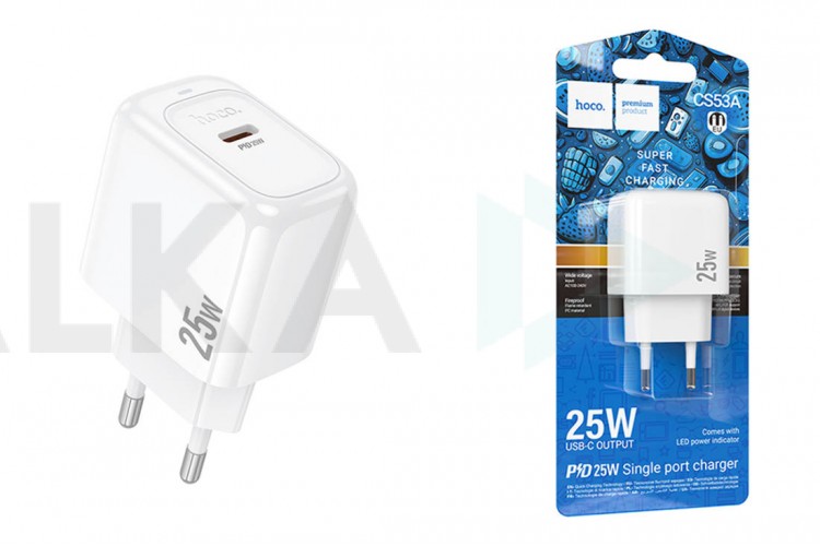 Сетевое зарядное устройство USB-C HOCO CS53A Surplus single port PD25W (белый)