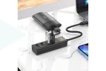 Разветвитель USB-C HUB HOCO HB25 на 4 порта 1xUSB3.0 + 3xUSB2.0 (черный)