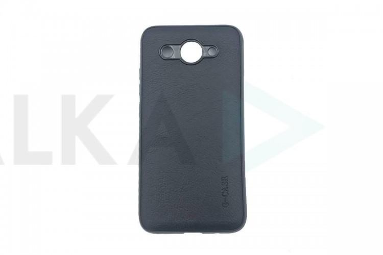 Чехол для Huawei Y9 (2018) с кожаной вставкой (черный)