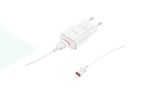 Сетевое зарядное устройство USB + кабель Lightning BOROFONE BA48A single port charger set (белый)