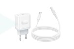 Сетевое зарядное устройство USB-C + кабель Type-C - Type-C BOROFONE BA99A Breeze single port PD20W (белый)