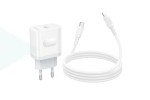 Сетевое зарядное устройство USB-C + кабель Lightning - Type-C BOROFONE BA99A Breeze single port PD20W (белый)