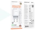 Сетевое зарядное устройство USB-C + кабель Lightning - Type-C BOROFONE BA99A Breeze single port PD20W (белый)