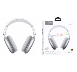 Наушники мониторные беспроводные HOCO W65 Happy (серебряный)