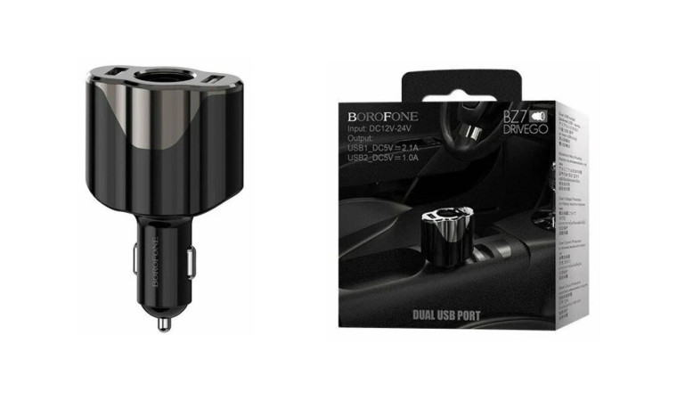 Автомобильное зарядное устройство АЗУ 2USB BOROFONE BZ7 DriveGo dual port with cigarette lighter Автомобильное зарядное устройство АЗУ 2USB BOROFONE BZ7 DriveGo dual port with cigarette lighter