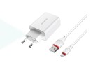 Сетевое зарядное устройство USB + кабель MicroUSB BOROFONE BA21A Long journey QC3.0 3000mAh (белый)