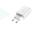 Сетевое зарядное устройство USB + кабель MicroUSB BOROFONE BA21A Long journey QC3.0 3000mAh (белый)