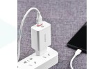 Сетевое зарядное устройство USB + кабель MicroUSB BOROFONE BA21A Long journey QC3.0 3000mAh (белый)