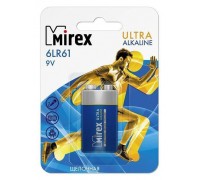 Батарейка алкалиновая Mirex 6LR61 / Крона 9V  цена за 1 шт (1/12/240), блистер (23702-6LR6-E1)