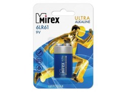Батарейка алкалиновая Mirex 6LR61 / Крона 9V  цена за 1 шт (1/12/240), блистер (23702-6LR6-E1)
