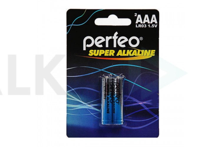 Батарейка алкалиновая Perfeo LR03 AAA/2BL Super Alkaline цена за блистер 2  шт