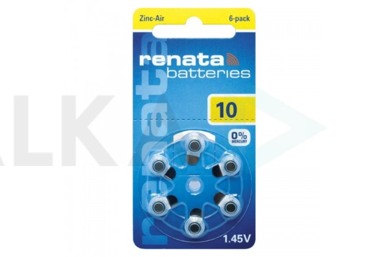 Батарейка часовая для слуховых аппаратов Renata ZA10/6BL