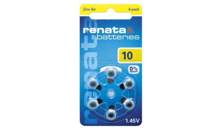 Батарейка часовая для слуховых аппаратов Renata ZA10/6BL