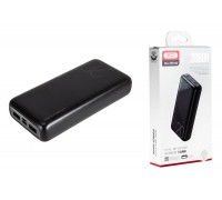 Универсальный дополнительный аккумулятор Power Bank XO PR183, 20000 mAh, 2,1A вх/вых, дисплей, черный