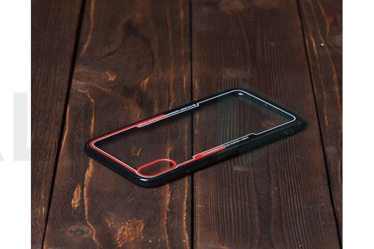Чехол для iPhone X с черным бампером (прозрачный)