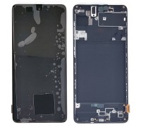 Дисплей для Samsung A715F Galaxy A71 Black в сборе с тачскрином + рамка, 100%