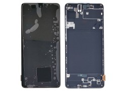 Дисплей для Samsung A715F Galaxy A71 Black в сборе с тачскрином + рамка, 100%
