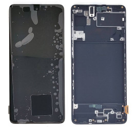 Дисплей для Samsung A715F Galaxy A71 Black в сборе с тачскрином + рамка 100%