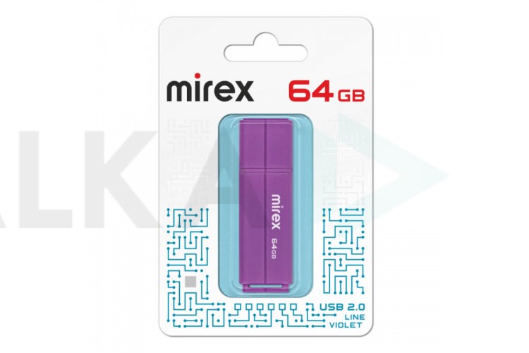 Флешка USB 2.0 Mirex LINE VIOLET 64GB (ecopack)