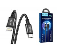 Кабель USB Type-C - Lightning HOCO X14 (черный) 2м (в оплетке)