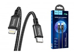 Кабель USB Type-C - Lightning HOCO X14 (черный) 2м (в оплетке)