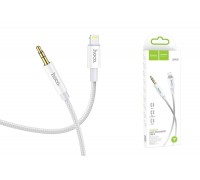 Кабель аудио HOCO UPA19 (штекер Lightning - вход AUX 3.5 mm) (серебристый) 1м
