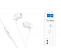 Наушники вакуумные проводные HOCO M94 earphones with microphone (белый)