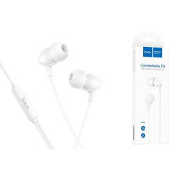Наушники вакуумные проводные HOCO M94 earphones with microphone (белый)