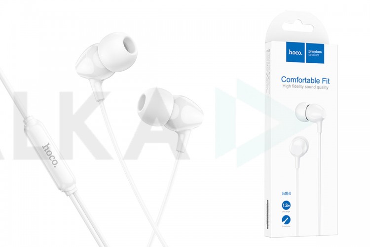 Наушники вакуумные проводные HOCO M94 earphones with microphone (белый)