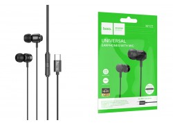 Наушники вакуумные проводные HOCO M122 Power metal universal digital earphones with microphone Type-C (черный)