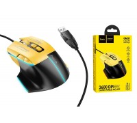 Мышь проводная НОСО GM31 Overlord luminous gaming wired mouse (черно-желтый)