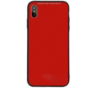 Чехол стеклянный iPhone X (красный)