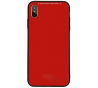 Чехол стеклянный iPhone X (красный)