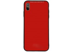 Чехол стеклянный iPhone X (красный)