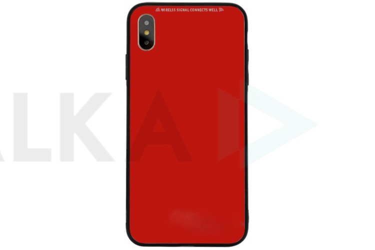 Чехол стеклянный iPhone X (красный)