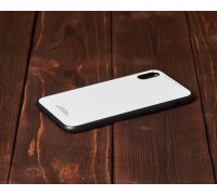 Чехол стеклянный iPhone X (белый)