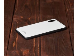 Чехол стеклянный iPhone X (белый)