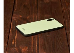 Чехол стеклянный iPhone X (салатовый)